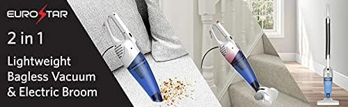 EUROSTAR EV2033 2-in-1 Lightweight Bagless Vacuum &amp Electric Broom Blue