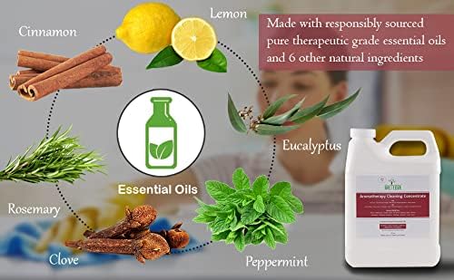 Naeterra Aromatherapy Cleaning Starter Kit - 32oz Plant-Based Concentrate 16oz Amber Bottle Funnel &amp Cloth - Legendary Apothecary Botanical Blend - No Synthetics - 64 Refills