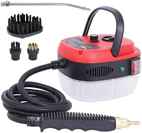 Handheld Steam Cleaner with Extension Hose &amp Accessory Set - Powerful Chemical-Free Cleaning Tool for Home Office Carpets Upholstery &amp Hard Surfaces