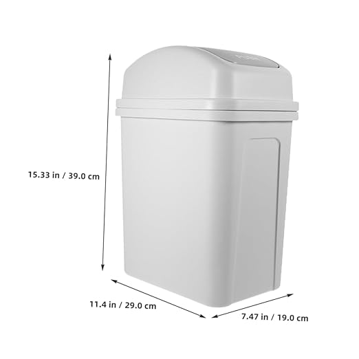 Large Capacity Trash Can with Lid Thick Plastic Kitchen Wastebasket for Home Living Room and Bathroom Easy Press Open Design for Compact Spaces
