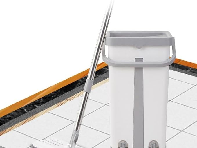 Flat mop Bucket Set no Need to wash by Hand Flat  Scraper and Music  Dry and Wet Dual-Purpose