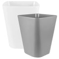 Uonlytech 2pcs Square Trash Can Compact Plastic Wastebasket for Home Office Kitchen and Bathroom Easy Open Design Minimalist Style