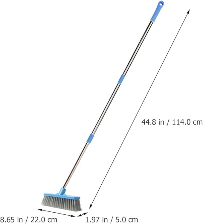 Shower Floor Scrub Brush with Long Handle Stiff Bristle Tile and Grout Cleaning Brush for Bathroom and Kitchen Floors for Indoor and Outdoor Use