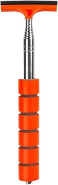 Portable Rainy Glass Window Wiper Extendable Handle Car Side Mirror Telescopic Rearview Mirror ﻿(Orange)