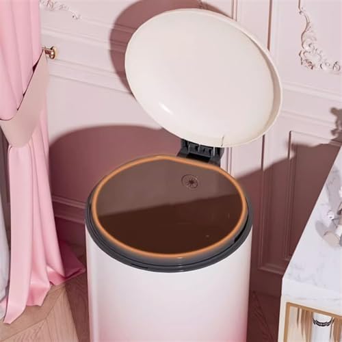 Compost bin Kitchen/Garbage Tall Trash can for Home Kitchen Large Large Capacity Living Room Light Luxury with lid pop-up lid Seam Creative Paper Basket Step Trash can(Deep Green)