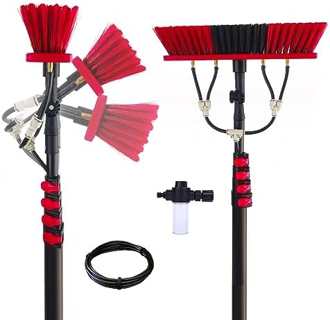 Telescopic Pole Kit Cleaning Brush12ft - 30ft Window Cleaning Pole Water Fed Pole Kit Telescopic Brush Extendable Window Squeegee Washer Roof Cleaner Glass Outdoor Solar Panel (3.6m/12ft)