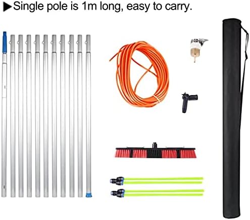 Glass Cleaning Brush Home Water Fed Telescopic Pole Kit Solar Panel Brush Rotating for Photovoltaic PanelExtendable Water Fed Telescopic Brush Pole for Window Cleaning Ideal for Conservator