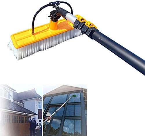 Glass Cleaning Brush Home Water Fed Telescopic Pole Kit Solar Panel Brush Rotating for Photovoltaic PanelSolar Panel Cleaning Brush Telespole Water Fed Brush Spray Washer Outdoor Window Cl
