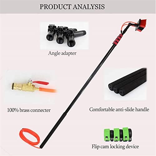 Glass Cleaning Brush Home Water Fed Telescopic Pole Kit Solar Panel Brush Rotating for Photovoltaic PanelWater Fed Pole Kit Window and Solar Cleaning Pole w/Water Fed Telescopic Brush/Brush