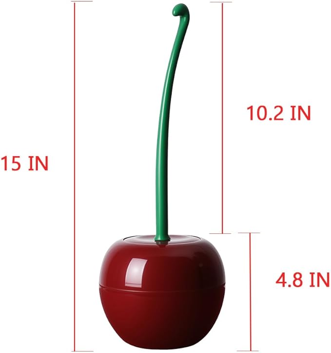 2 Pcs Cute Cherry Toilet Brush and Holder Set Cherry Bathroom Decor Accessories Decorative Toilet Scrubber Bowl Cleaners Brushes Eclectic Home Decor