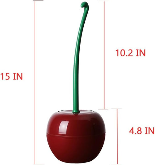 2 Pcs Cute Cherry Toilet Brush and Holder Set Cherry Bathroom Decor Accessories Decorative Toilet Scrubber Bowl Cleaners Brushes Eclectic Home Decor