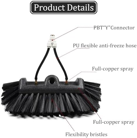 Glass Cleaning Brush Home Water Fed Telescopic Pole Kit Solar Panel Brush Rotating for Photovoltaic PanelSolar Panel Cleaning Brush - 5m Water Fed Telescopic Tool with 30cm Head for Efficie