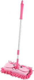 Portable Stretchable Floor Cleaning Tools Mop Dustpan Mini Sweeping House(Pink)