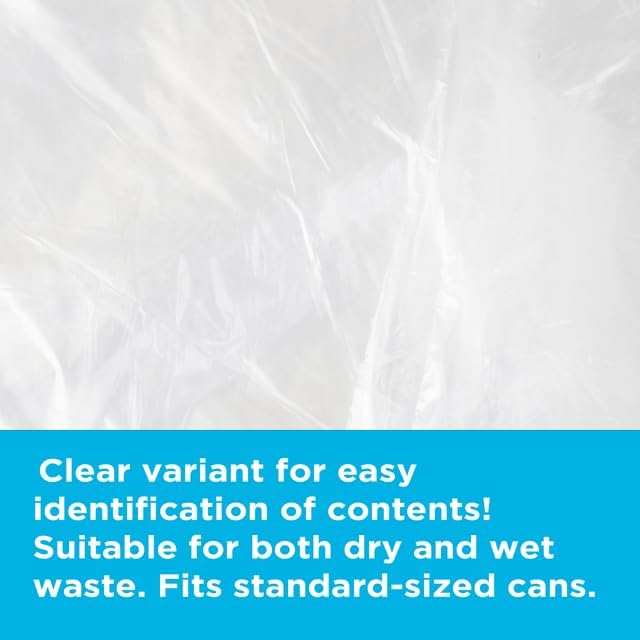 16 Gallon Trash Bags - 8 micron 1000 Per Case 24 x 33 20 Rolls of 50 High Density Clear Trash Can Liners Ideal for Small Wastebaskets in Office and Bathroom Use