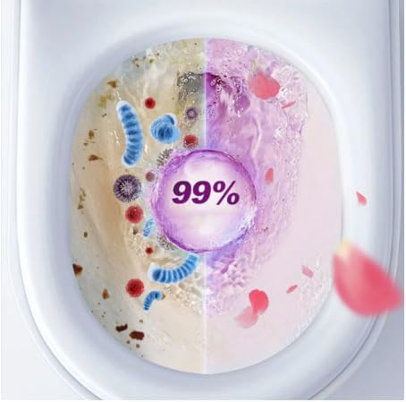 Toilet Bowl Cleaner Tablets Multi-Function Automatic Deodorizing Deep Cleaning Yellow Stain and Odor Removal 6/24 Packs