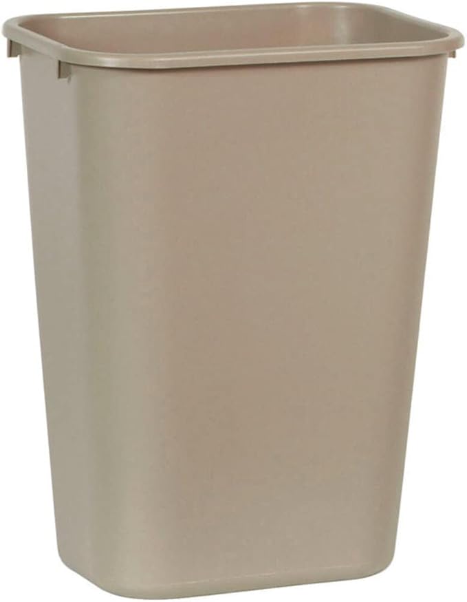 Beige Rectangular Trash Can (10 Gallon Size) Case of 12