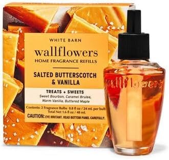 Generic White Barn New Look! SALTED BUTTERSCOTCH &amp VANILLA Wallflowers 2-Pack Refills