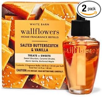 Generic White Barn New Look! SALTED BUTTERSCOTCH &amp VANILLA Wallflowers 2-Pack Refills