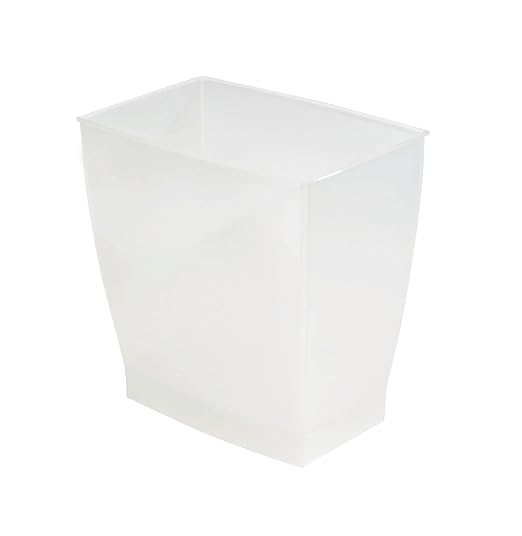 2.5 Gallon Small Plastic Bathroom Trash Can – Slim Rectangular Waste Bin for Bedroom Office Dorm Room &amp Bathroom – Clear Frosted Lightweight Garbage Can