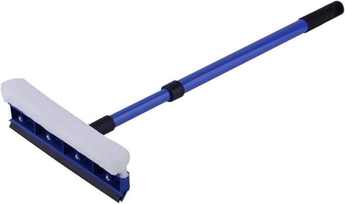Extendable Window Squeegee Cleaner Soft Rubber High Glass Scraper Brush Telescopic Car Wiper