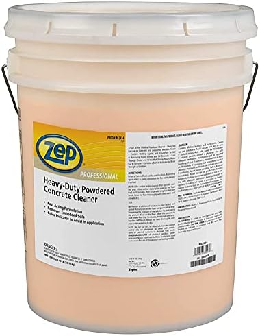 Zep Professional Heavy-Duty Powdered Concrete Cleaner - 125 LB (1 Drum) 1041750 - Fast Acting Alkaline Removes Grease and Oil on Floors