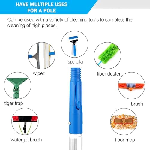 Glass Cleaning Brush Home Water Fed Telescopic Pole Kit Solar Panel Brush Rotating for Photovoltaic PanelProfessional Solar Panel Cleaning Kit with 50cm Adjustable Water Fed Pole Outdoor Wi