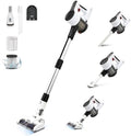 Cordless Vacuum Cleaner Powerful Brushless Motor 6-in-1 Lightweight Vacuum Cleaner Wall Mount with LED Display and Motor Mop Light for Pet Hair/Hardwood Floors/Car（Lvory）