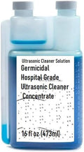 Ultrasonic Cleaning Solution 16oz (473ml) Pint Bottle Hospital Grade Cleaner Makes 16 gallons Blue