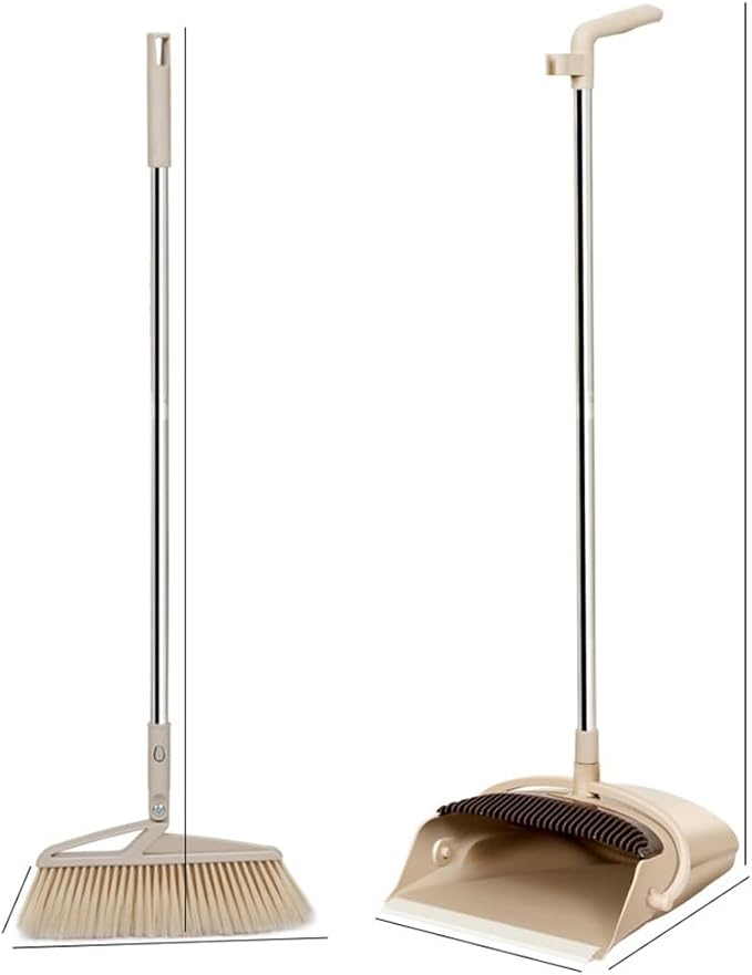 Comb Tooth Broom Plastic Rotating Dustpan Set Sharpened Wire Sweep