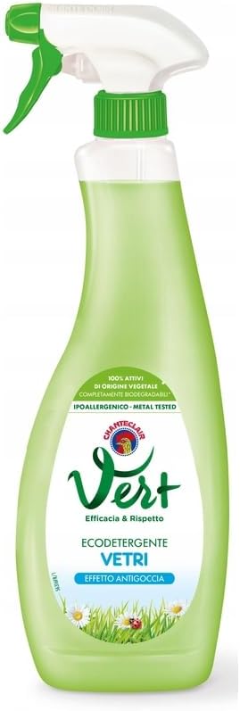 Chante clair Vert Glass and Window Cleaner Spray with Anti-Drop Effect 21.1 oz Green