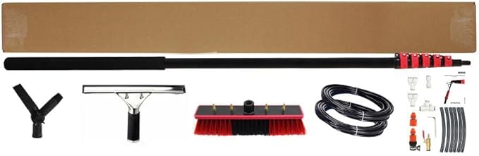 Water Fed Telescopic Pole Window Cleaning Window Cleaning Pole with Squeegee Solar Panel Cleaning Equipment Extendable Cleaner Conservatory Roof9.0 M/29.5 Ft