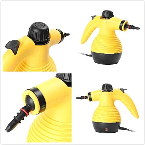 Mallofusa Portable Steam Cleaner Multi-Purpose Handheld Steam Cleaning Tool for Bathroom Kitchen Office Sofa Car Cleaning and Disinfecting No Chemicals Yellow