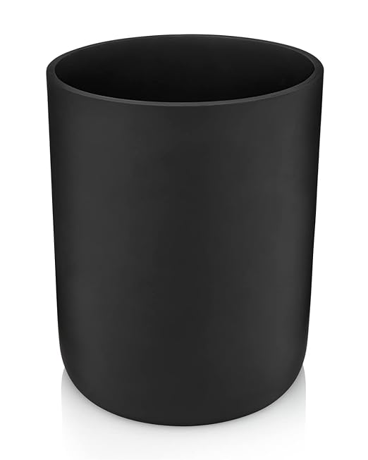 Essentra Home Matte Black Wastebasket Recycling Bin for Office Trash Can for Bathroom or Bedroom. 2.2 Gallon.