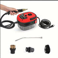2500W High-Pressure Handheld Steam Cleaner – 1.5L Portable Steamer for Car Detailing Floors Kitchen Bathroom with 3 Attachments (01-Red)