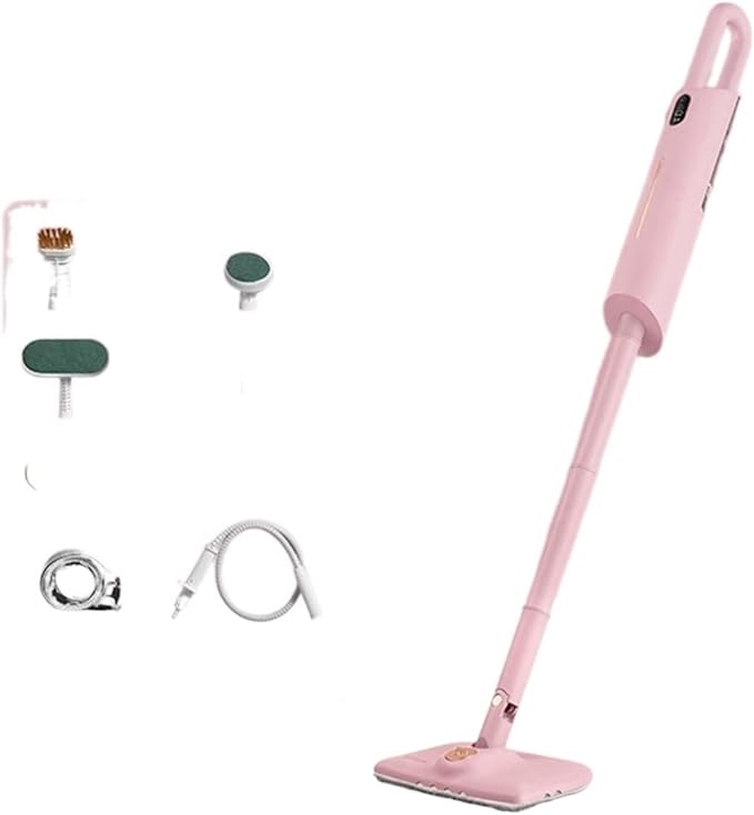 Steam mop Hand-held Mopping Electric mop Dormitory Household Smart high-Temperature steam mop (Color : Pear and White high Size : X Small) (Tea Tun Powder High X Small)