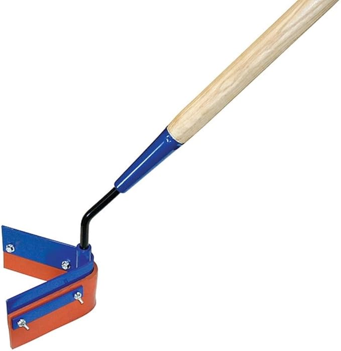 Kraft Tool GG816 Push Style Permanent Head V-Shaped Red Silicone Crack Squeegee w/54 Wood Handle