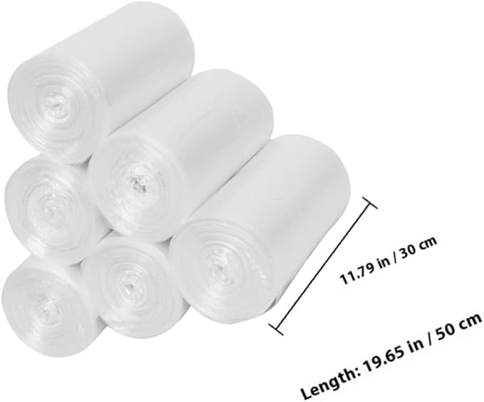 Kichvoe 6 Rolls Thickened Trash Bags for Bathroom and Bedroom 45x50cm Disposable Flat-top Garbage Bags Tear-resistant Home Wastebasket Liners Multipurpose Kitchen and Household Use