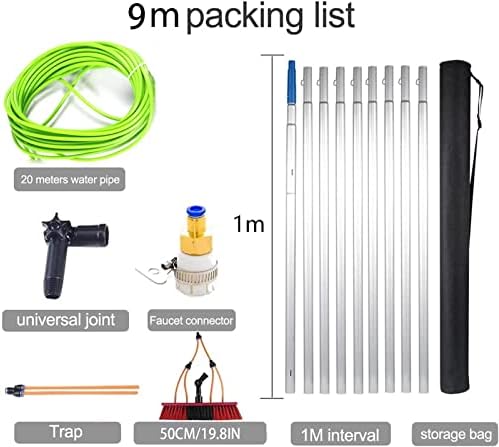 Glass Cleaning Brush Home Water Fed Telescopic Pole Kit Solar Panel Brush Rotating for Photovoltaic Panel29.5ft Telescopic Water Fed Window Cleaning Pole &amp Brush Kit - Solar Panel &amp Conserv
