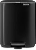Brabantia Bo Small Step-On Trash Can | 1.8 Gal / 7L | Matt Black | Light-Pedal Soft-Close Bedroom Bathroom Nursery Trash Can Removable Inner Bucket Non-Slip Base | + Trash Bags
