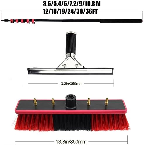 Glass Cleaning Brush Home Water Fed Telescopic Pole Kit Solar Panel Brush Rotating for Photovoltaic PanelTelescopic Cleaning BrushWindow Cleaning PolePhotovoltaic Cleaning Brush Outdoor Win