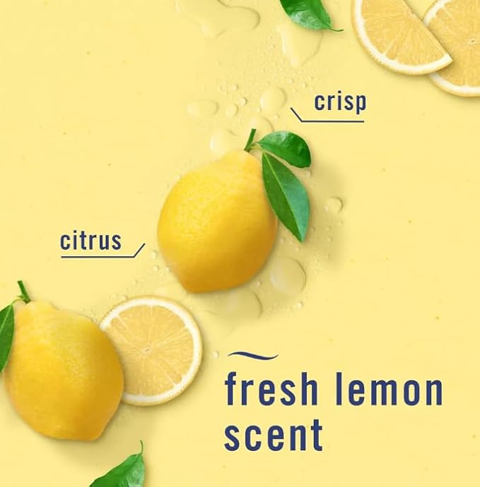 F.e.b.r.e.z.e Plug in Air Freshener Odor-Fighting Scented Oil Starter Kit Air Fresheners for Home and Bathroom and Kitchen Long Lasting for Strong Odors Warmer + 2 Refill (Fresh Lemon)