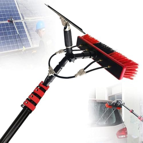 3.6-10.8m Solar Panel Cleaning Kit Glass Cleaning Brush Telescopic Hydrocleaner Telescopic Brush with Telescopic Rod Water Fed Pole Kit Window Cleaning Brush Outdoor Windo