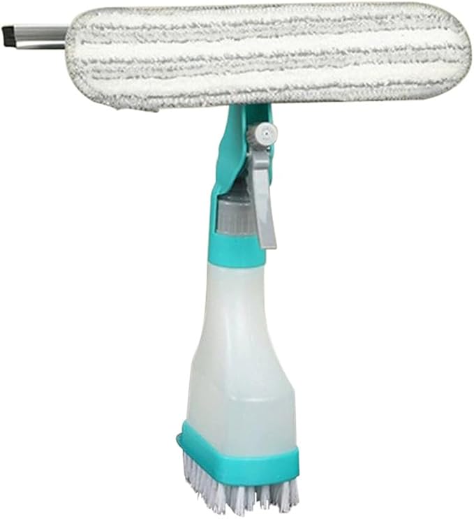 Glass Window Wiper Soap Cleaner Rubber Scraper Mirror Bathroom Wall Cleaning Brush with Sponge Brush Head BottleWhite 27 * 10 * 31cm