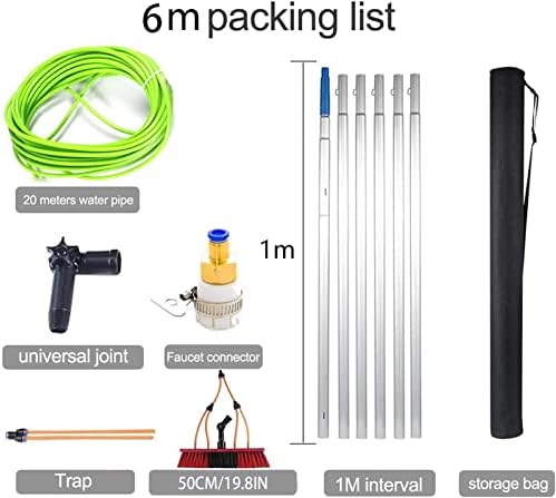 Glass Cleaning Brush Home Water Fed Telescopic Pole Kit Solar Panel Brush Rotating for Photovoltaic PanelTelescopic Window Cleaning Pole with Brush for Photovoltaic Panel Cleaning 6m Pole w