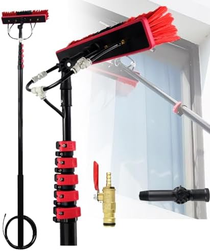 Water Supply Rod Kit Glass Cleaning Tool Retractable Water Supply Rod for Cleaning Solar Panels and Window Glass Superior Cleaning5.4M/18
