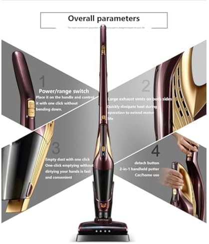 Cordless Vacuum Cleaner - Rechargeable Stick Vacuum with Powerful Suction for Hardwood Floors Carpets and Pet Hair Removal