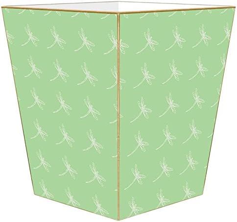 Marye-Kelley WB858-Green Dragonfly Wastepaper Basket