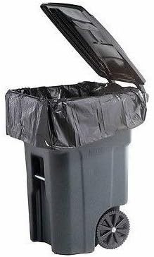 PlasticMill Contractor Bags Heavy Duty - Commercial Industrial Garbage Bags - Black Construction Trash Bags - Outdoor Garden Trash Bags 95-Gallon 3 Mil 61x68 (25-Count)