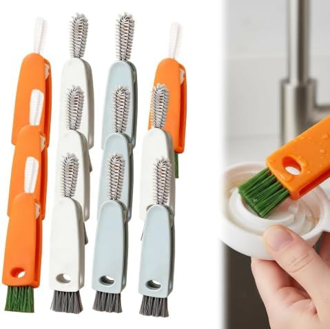 2026 New 3 in 1 Cup Lid Cleaning Brush Set Multifunctional Bottle Crevice Portable Cup Lid Cleaning Brushes Deep Cleans Straws Crevices and Threads with Durable Nylon Bristles (12-Pack)