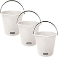 Superio 3-Pack Plastic Cleaning Bucket for Home 2 Gallon Pail for Mopping with Large Spout - Bucket for Floor Mopping Car Wash - Bowls for Camping Fishing